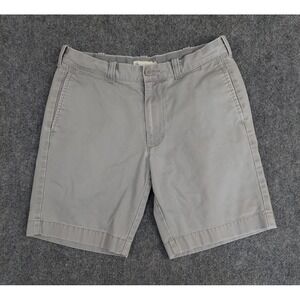 J Crew Shorts Mens 31 Gray Cotton Flat Front Walking Bermuda Travel Light Wash
